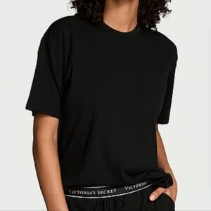 Victoria's Secret Black T-Shirt with Logo Detail